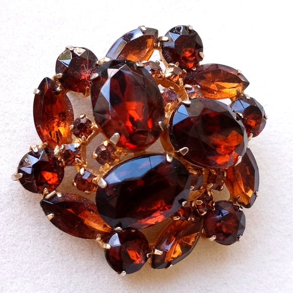 Vintage Colorful Gold Brooch Bundle Amber Multi-Color - Picture 6 of 10